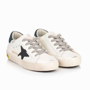 Golden Goose White/green/ black Star,kids Sneakers , size 34
